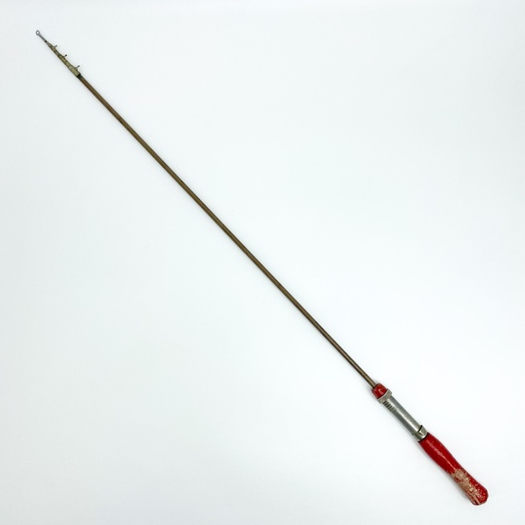Vintage Bristol Fishing Pole Hexagon Steel Telescoping Spin Rod Red Cork Handle - Picture 1 of 5
